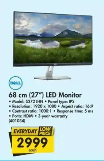 Makro DELL - 68cm (27") LED Monitor - 401034 offer