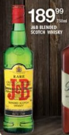 Shoprite Liquor J&B Blended Scotch Whisky 750ml offer