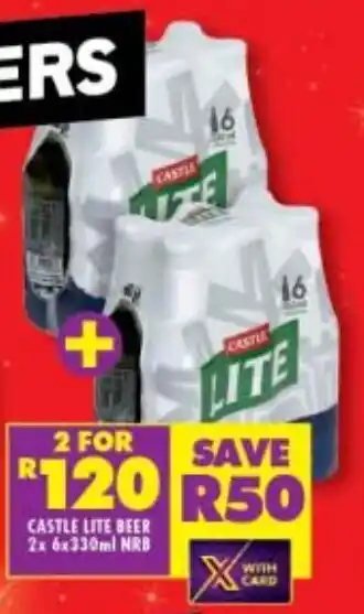 Shoprite Liquor Castle Lite Beer 2 x 6 x 330ml offer