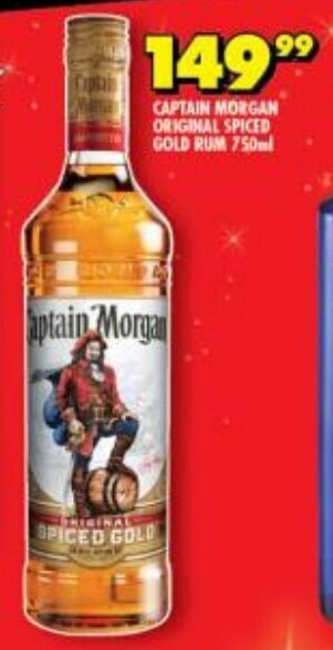 Shoprite Liquor Captain Morgan Original Spiced Gold Rum 750ml offer