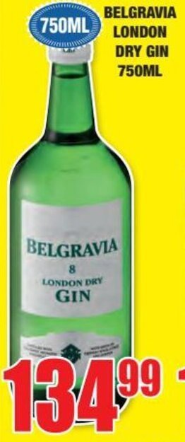 Boxer Liquors Belgravia London Dry Gin 750ml offer