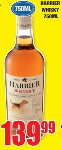Boxer Liquors Harrier Whisky 750ml offer