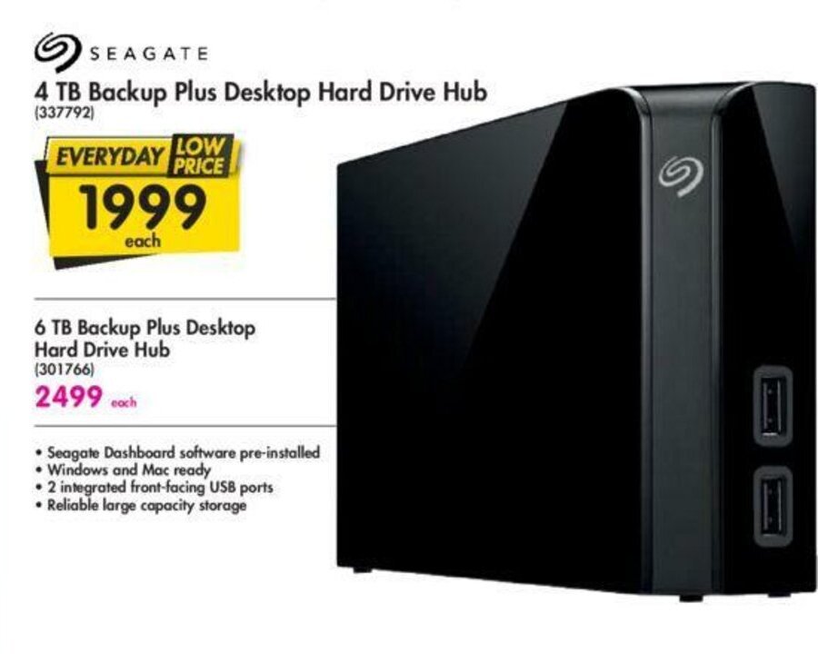 Seagate 4TB Backup Desktop Hard Drive Hub 337792 offer at Makro