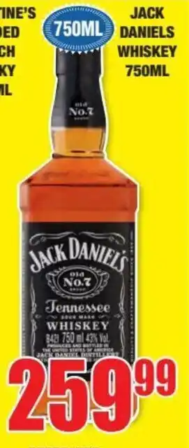 Boxer Liquors Jack Daniel's Whisky 750ml offer