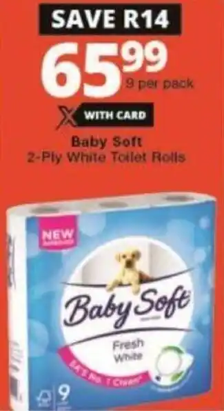 Checkers Baby Soft Toilet Rolls 9 per pack offer