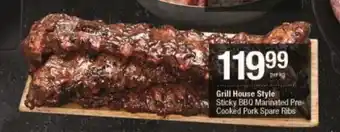 Checkers Grill House Style Sticky BBQ Marinated Pre-Cooked Pork Spare Ribs per kg offer