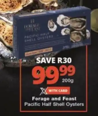 Forage and Feast Pacific Half Shell Oysters 200g