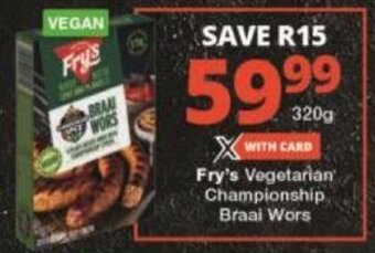 Checkers Fry's Vegetarian Championship Braai Wors 320g offer