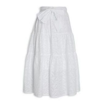 White belted tiered skirt