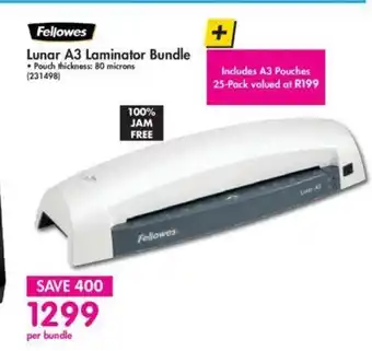 Fellowes Lunar A3 Laminator Bundle - 231498