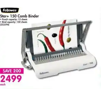 Makro Fellowes Star + 150 Comb Binder - 252594 offer