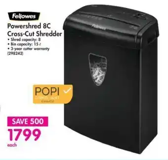Fellowes Powershred 8C Cross-Cut Shredder - 298242
