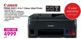 Makro Canon - Pixma G4411 4-in-1 Colour Inkjet Printer - 352301 offer