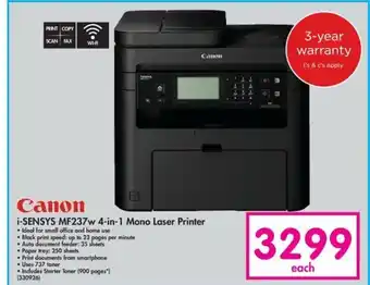 Makro Canon - i-Sensys MF237w 4-in-1 Mono Laser Printer - 330926 offer