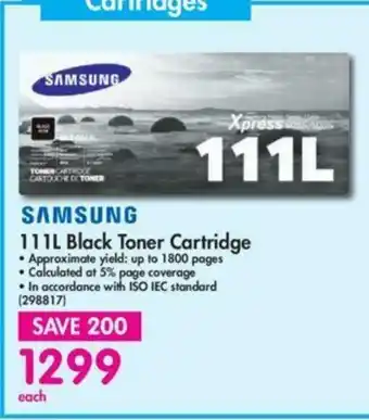 Makro Samsung - 111L Black Toner Cartridge - 298817 offer