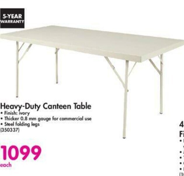 Heavy Duty Canteen Table 350337 offer at Makro
