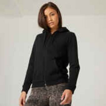 Decathlon Women's zip-up fitness hoodie 500 - black offer