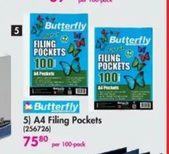Makro Butterfly A4 Filing Pockets per 100 pack offer