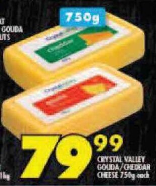 Shoprite Crystal Valley Gouda / Cheddar Cheese 750g each offer
