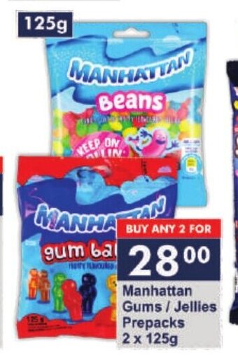 President Hyper Manhattan Gums / Jellies prepacks 2 x 125g offer
