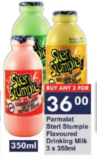 President Hyper Parmalat Steri Stumpie Flavoured Drinking Milk 3 x 350 ml offer