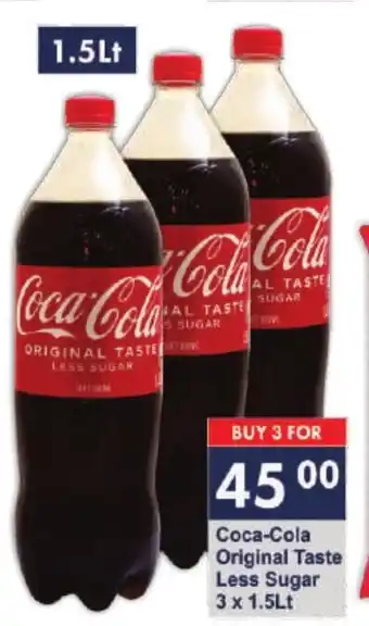 President Hyper Coca-Cola Original Taste Less Sugar 3 x 1.5 Lt offer