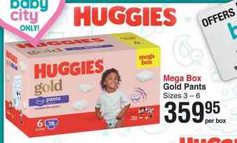 Dis-Chem Huggies gold pants sizes 3-6-per box offer