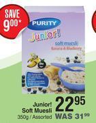 Dis-Chem Purity junior! soft muesli assorted-350g offer