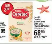 Dis-Chem Nestle cerelac baby cereal with milk (just add water) assorted-500g offer