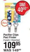 Dis-Chem Nuby pacifier clips paci finder 2 pack assorted offer