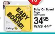 Dis-Chem Safety 1st baby on board sign offer