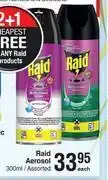 Dis-Chem Raid aerosol assorted-300ml each offer