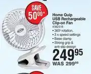 Dis-Chem Home quip usb rechargeable clip on fan offer