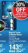 Gillette mach3 turbo 3 blade razor-per pack