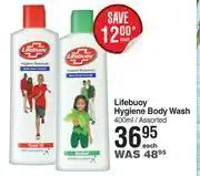 Dis-Chem Lifebuoy hygiene body wash assorted-400ml each offer