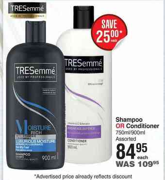 Dis-Chem Tresemme shampoo or conditioner assorted-750ml/900ml each offer