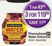 Dis-Chem Pharmafreak water enhancer assorted-for 1 x 45ml offer