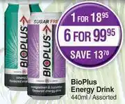 Dis-Chem Bioplus energy drink assorted- for 1 x 440ml offer