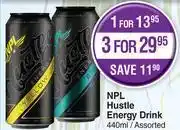 Dis-Chem Npl hustle energy drink assorted- for 1 x 440ml offer