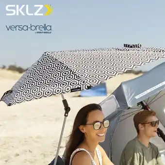 Outdoor versa-brella spf 50+ adjustable umbrella with universal clamp