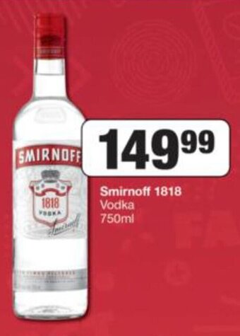 Spar Tops Smirnoff 1818 Vodka 750ml offer