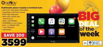HiFi Corp OneNav Multimedia Player Carplay & Android Auto offer