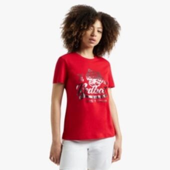 Sportscene Redbat athletics women's red t-shirt offer