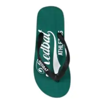 Sportscene Redbat  athletics junior green flip flops offer