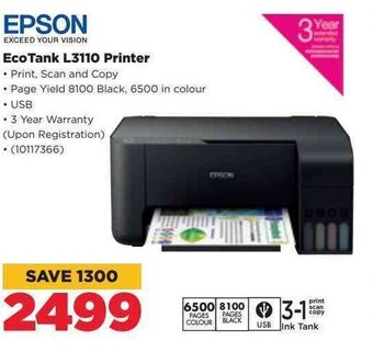 HiFi Corp Epson EcoTank L3110 Printer offer