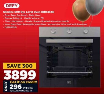 HiFi Corp Defy Slimline 600 Eye Level Oven DB0484E offer
