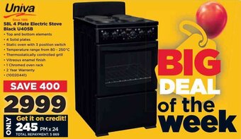 HiFi Corp Univa 58L 4-Plate Electric Stove Black U405B offer
