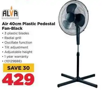 HiFi Corp Alva Air 40cm Plastic Pedestal Fan-Black offer
