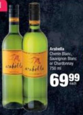 Arabella Chenin blanc, Sauvignon Blanc or Chardonnay 750ml