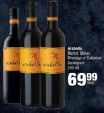 Spar Arabella Merlot Shiraz, Pinotage or Cabernet Sauvignon 750ml offer